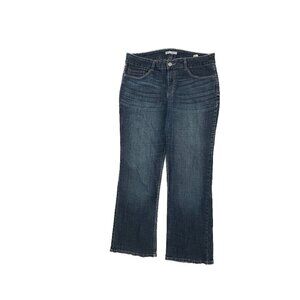 Riders By Lee Mid Rise Straight Leg Women's size 12P Dark Wash Blue Denim Jeans